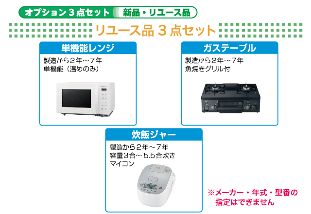 オプション3点セット　リユース品